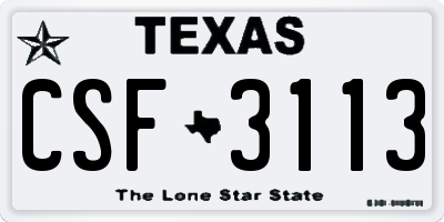 TX license plate CSF3113