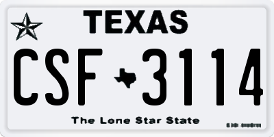 TX license plate CSF3114