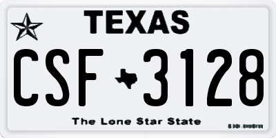 TX license plate CSF3128