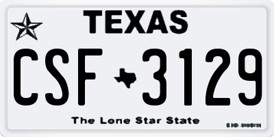 TX license plate CSF3129
