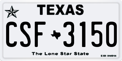 TX license plate CSF3150