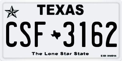 TX license plate CSF3162