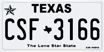 TX license plate CSF3166