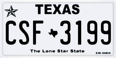 TX license plate CSF3199