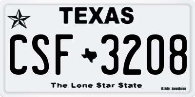 TX license plate CSF3208