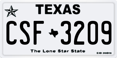 TX license plate CSF3209