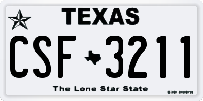 TX license plate CSF3211