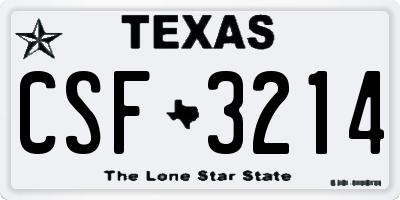 TX license plate CSF3214