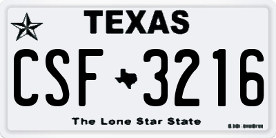 TX license plate CSF3216
