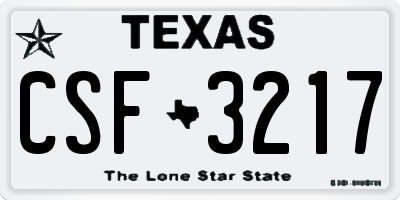 TX license plate CSF3217