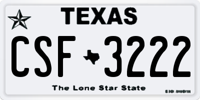 TX license plate CSF3222