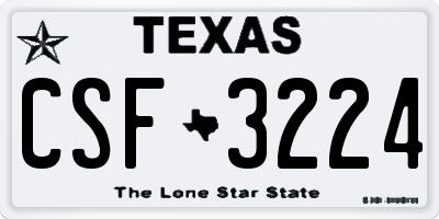 TX license plate CSF3224