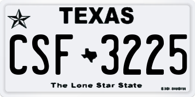 TX license plate CSF3225