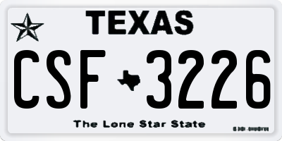 TX license plate CSF3226