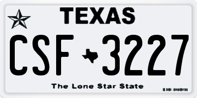 TX license plate CSF3227