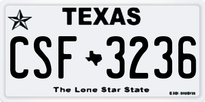 TX license plate CSF3236
