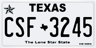 TX license plate CSF3245