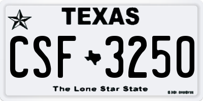 TX license plate CSF3250