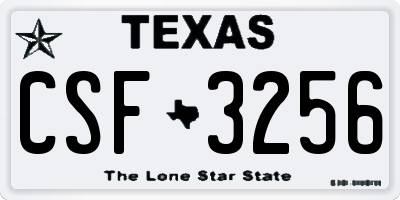 TX license plate CSF3256