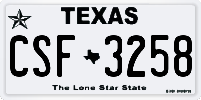 TX license plate CSF3258