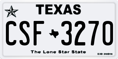 TX license plate CSF3270