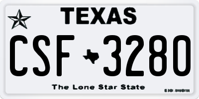 TX license plate CSF3280