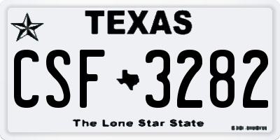 TX license plate CSF3282