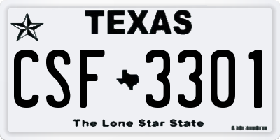 TX license plate CSF3301