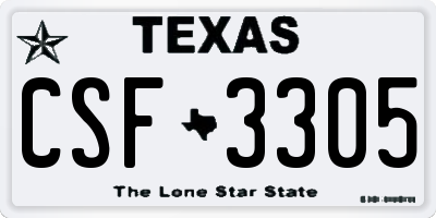 TX license plate CSF3305