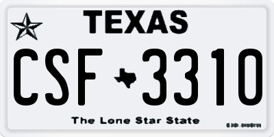 TX license plate CSF3310
