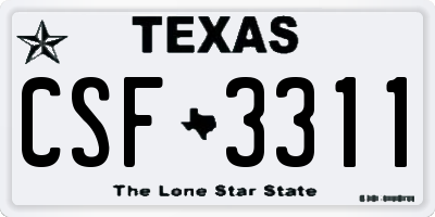 TX license plate CSF3311