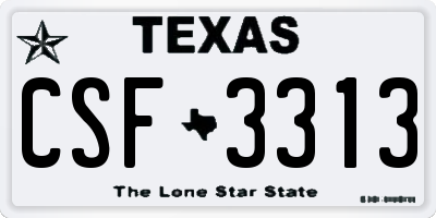 TX license plate CSF3313