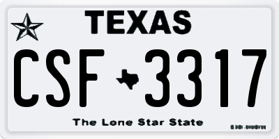 TX license plate CSF3317