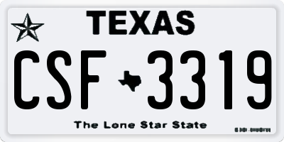 TX license plate CSF3319