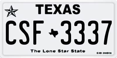 TX license plate CSF3337