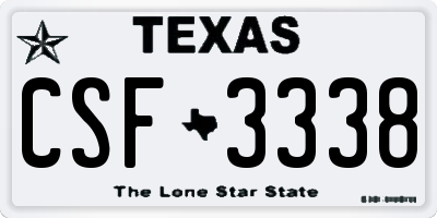 TX license plate CSF3338