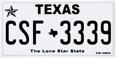 TX license plate CSF3339