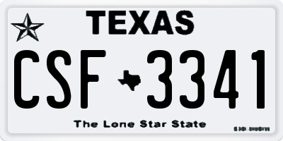 TX license plate CSF3341