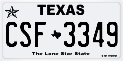TX license plate CSF3349