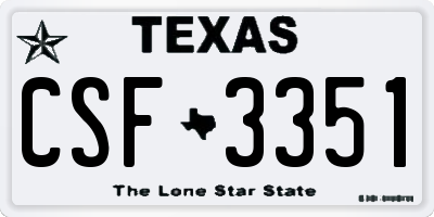 TX license plate CSF3351