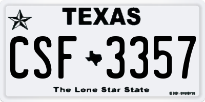 TX license plate CSF3357