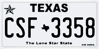 TX license plate CSF3358
