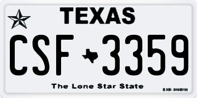 TX license plate CSF3359