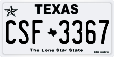 TX license plate CSF3367