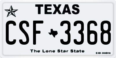TX license plate CSF3368