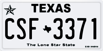 TX license plate CSF3371