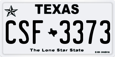 TX license plate CSF3373