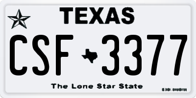 TX license plate CSF3377