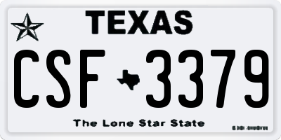 TX license plate CSF3379