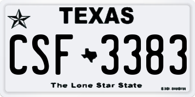 TX license plate CSF3383